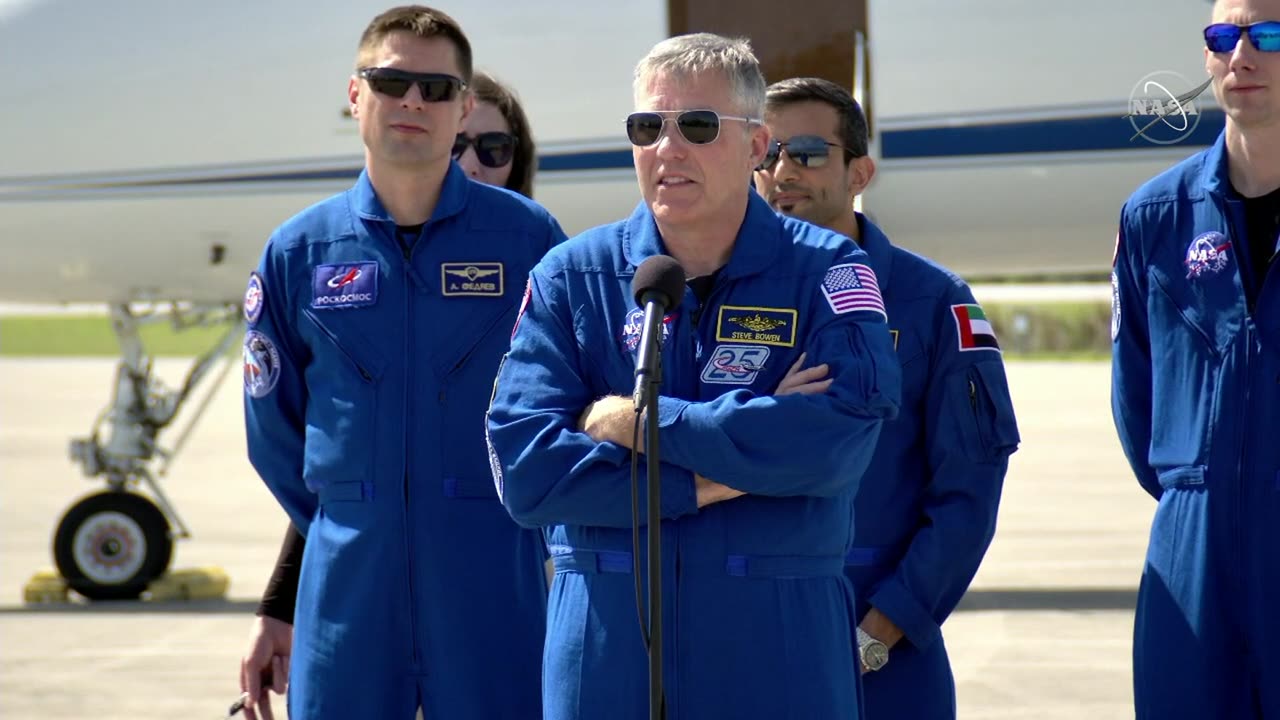 NASA astronauts focused on mission goal on ISS with cosmonauts