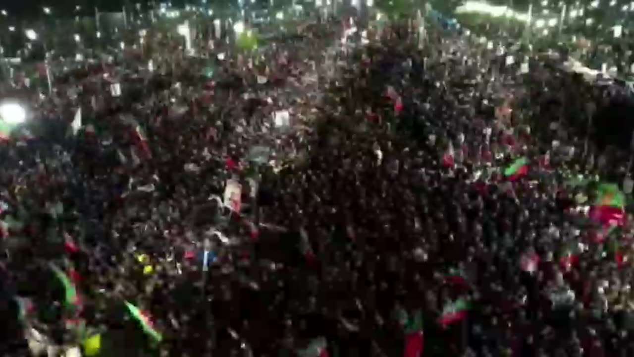 Hundreds of thousands show up in support of Imran Khan, Pakistan's former PM.