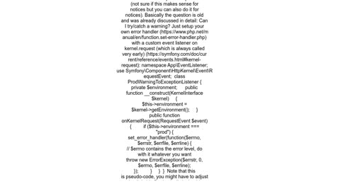 Can I enable exceptions on warnings in production