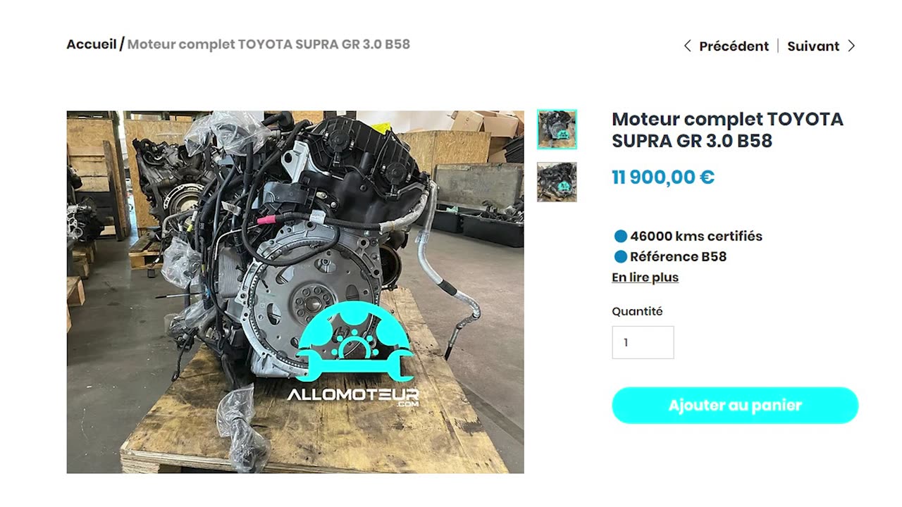 Moteur complet TOYOTA SUPRA GR 3.0 B58