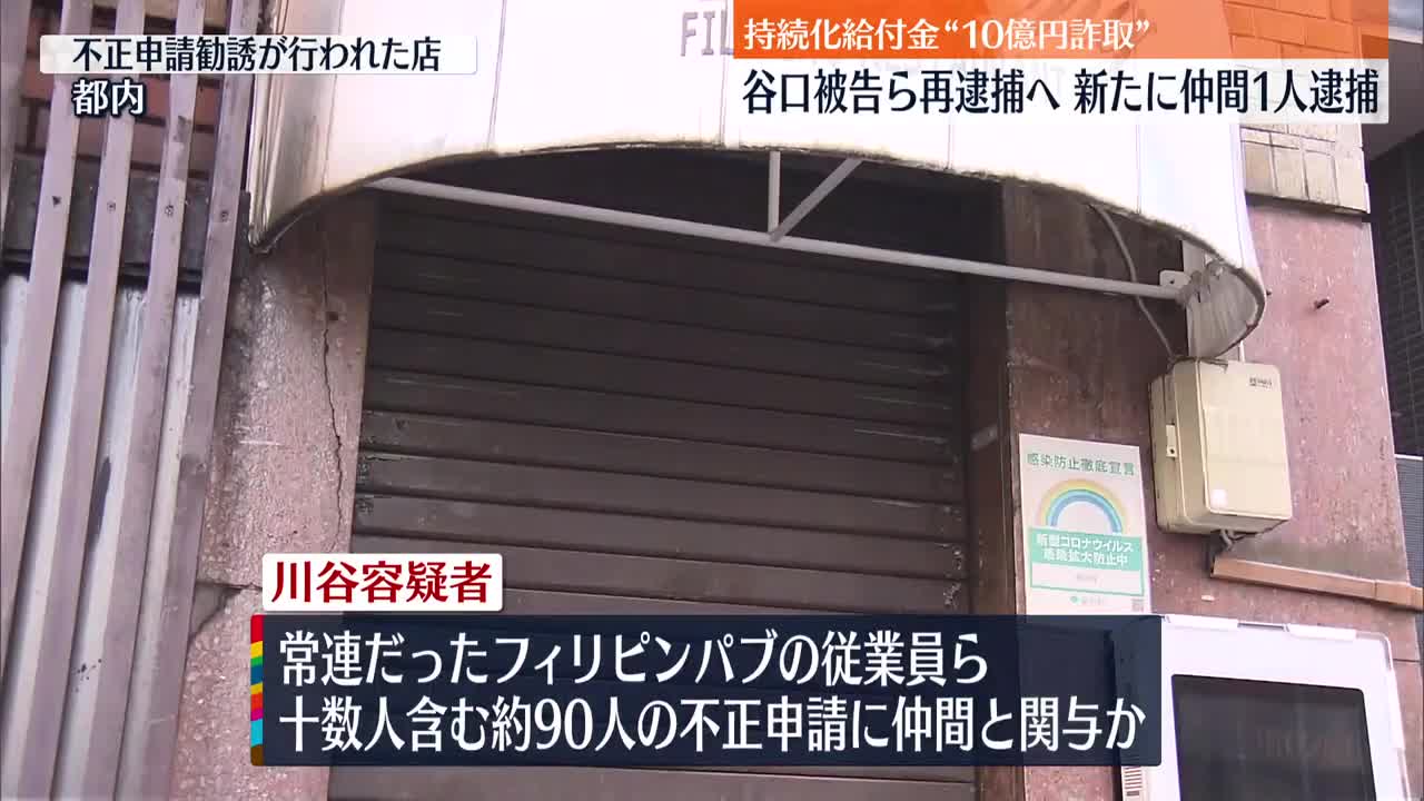 【逮捕は6回目】持続化給付金“10億円詐取”谷口被告ら再逮捕へ…新たに仲間1人も逮捕