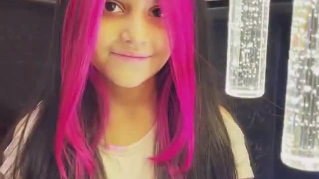 OMG this Little cute Girl in pink Hair Color 😍 #shorts #hair #hairgoals #subscribe