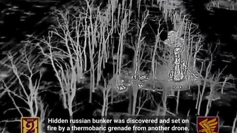 Infared Cam- 2 russians are set on fire with thermobaric grenade