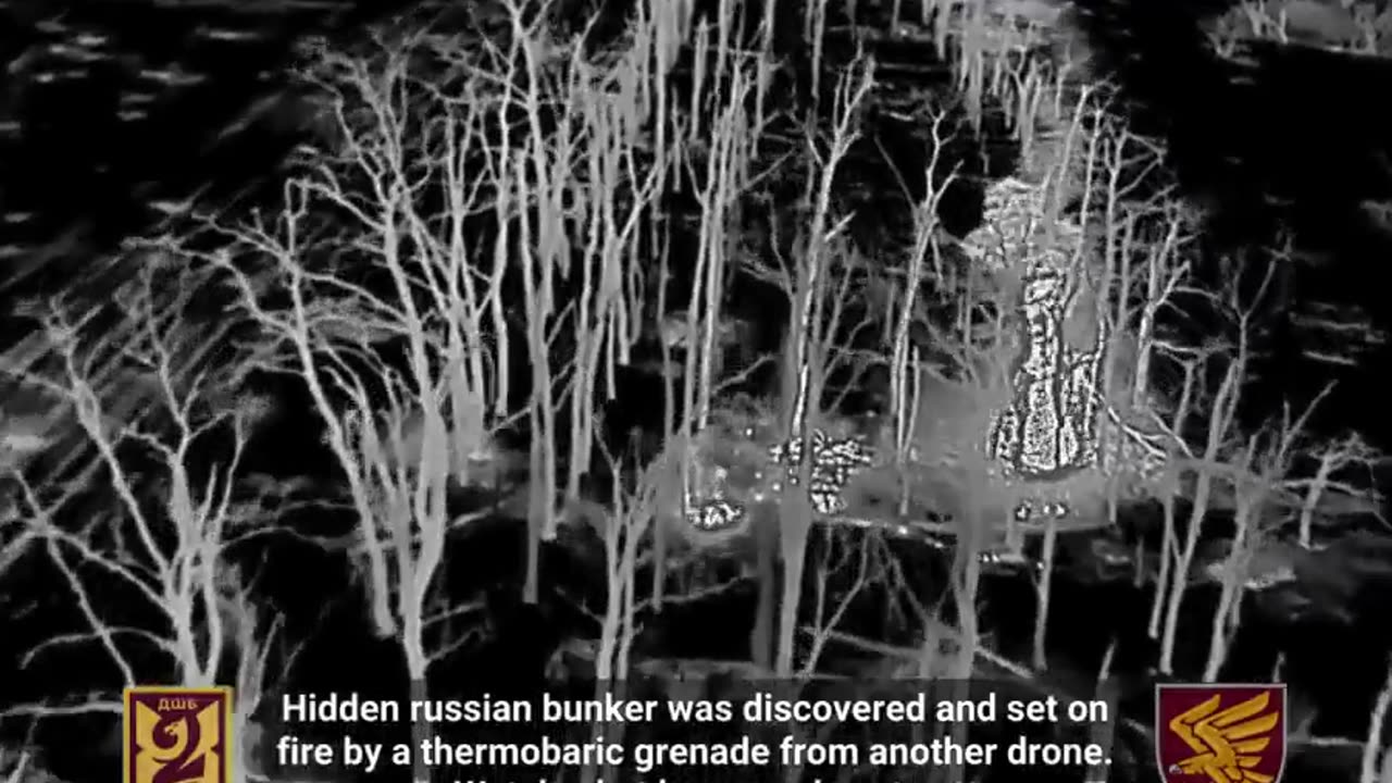Infared Cam- 2 russians are set on fire with thermobaric grenade