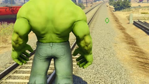 GTA 5 HULK VS unstoppable TRAIN .