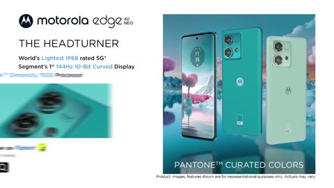 Motorola Edge 40 Neo | Segment’s 1st 144Hz 10-bit pOLED Curved Screen -Launch 21st Sep on @flipkart