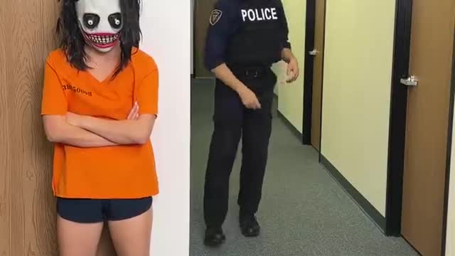 Girl scares cop away