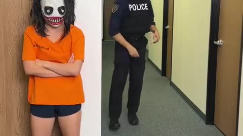 Girl scares cop away