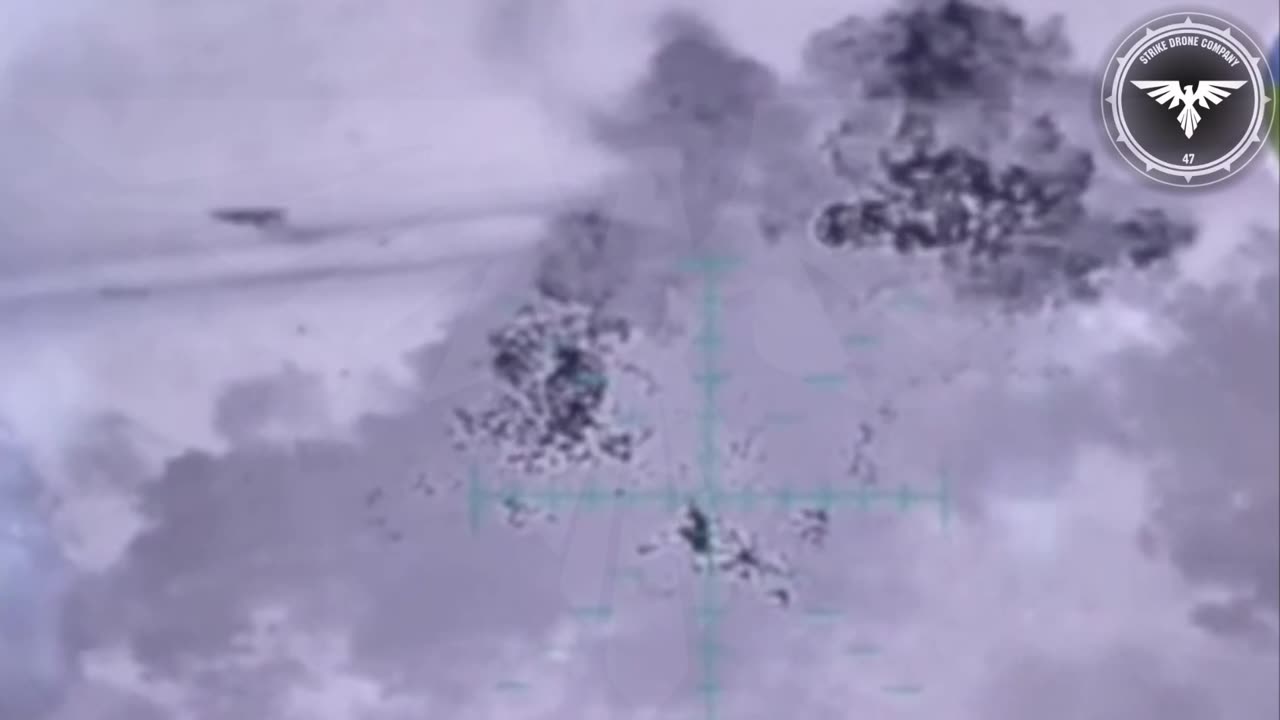Impressive drone strike on Russian infantry