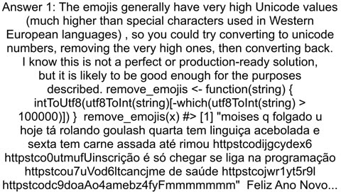 Is there any way to remove Emoji and keep other special characters in R