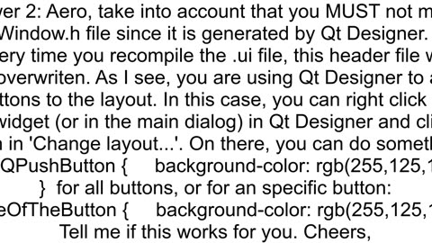 Changing the color of a Push Button in QT Creator