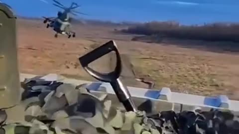 Ukrainian Helicopter At Ground Level