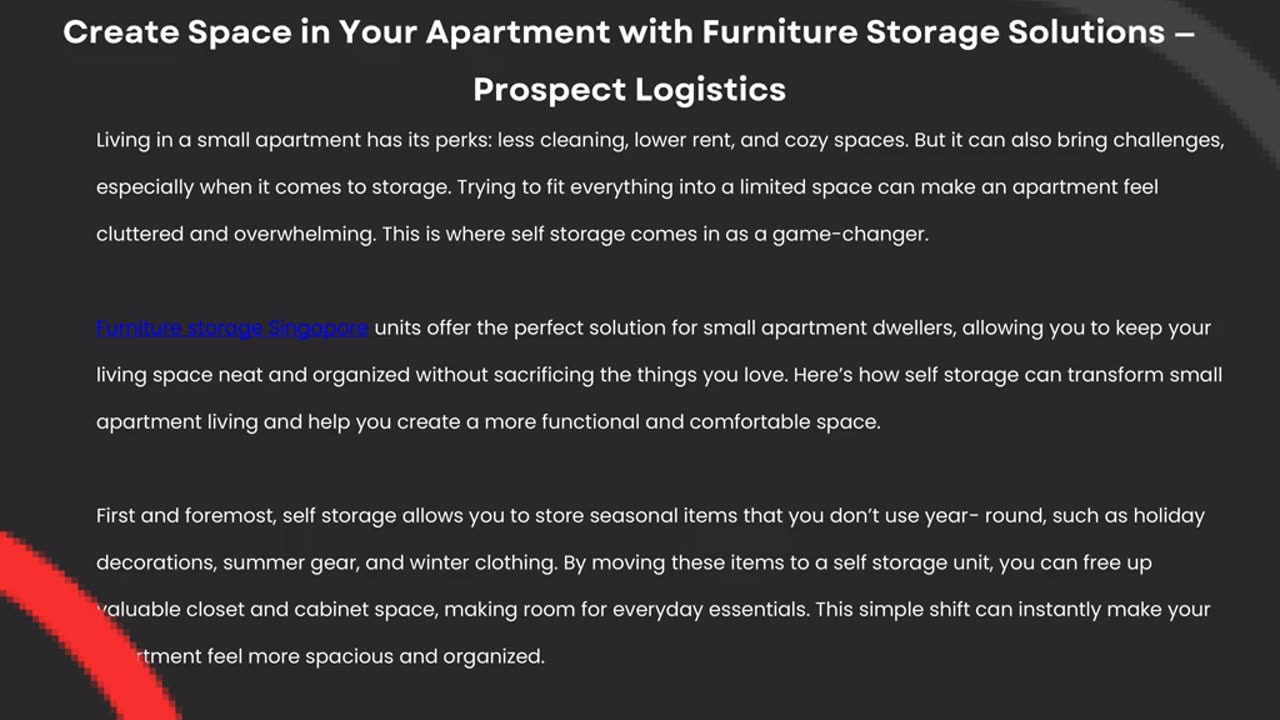 Create Space in Your Apartment with Furniture Storage Solutions — Prospect Logistics