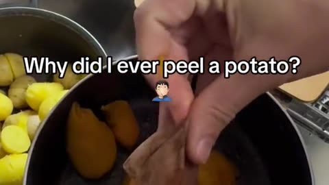 Easy way to peel potatoes.