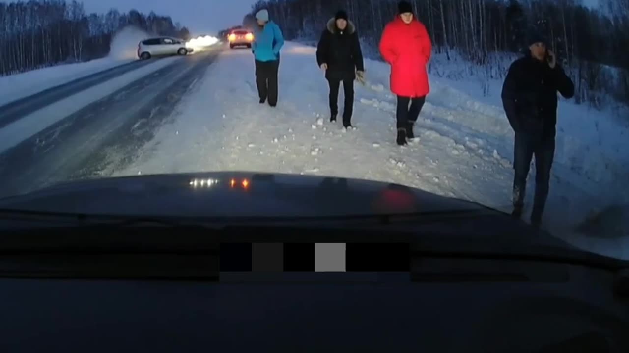 wrong place wrong time- car sliding into pedestrians.