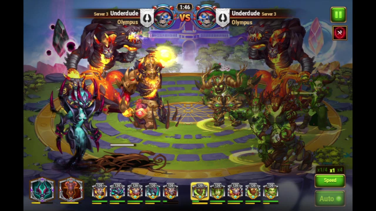 Hero Wars Gates of Nature 3F+2D vs 4E+Araji Mort Pull