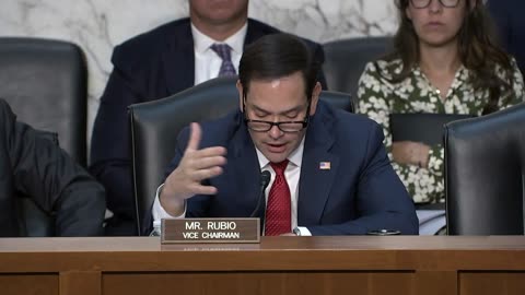 Vice Chairman Rubio questions witnesses at a Senate Intelligence Hearing on vetting modernization
