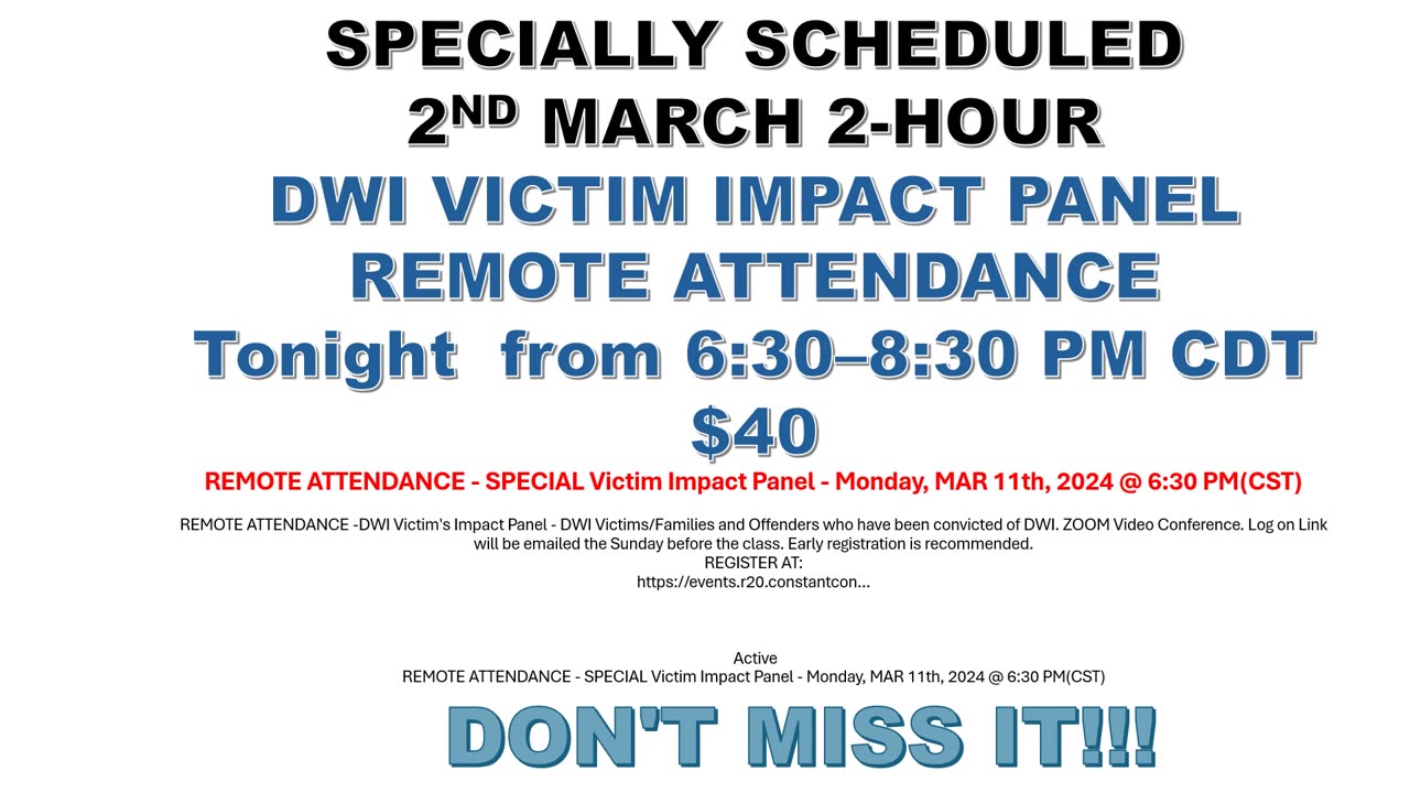 DWI VIP MARCH 11th 2024