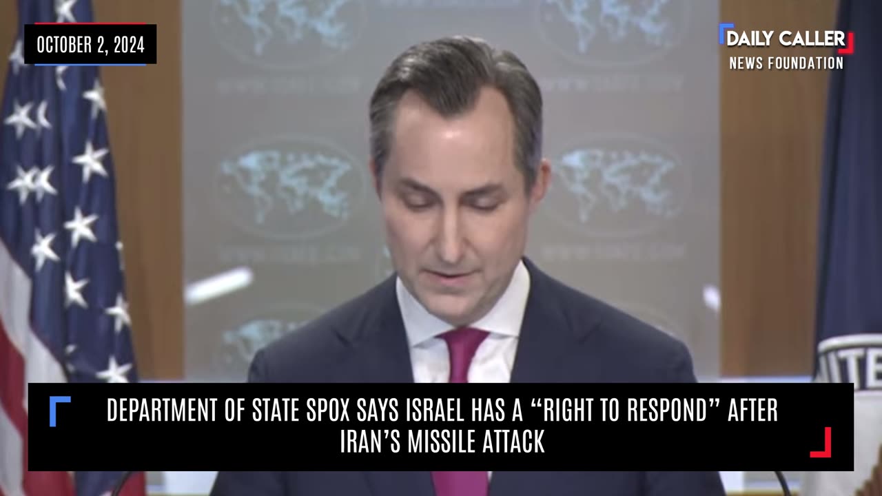 Department Of State SPOX Says Israel Has A “Right To Respond” After Iran's Missile Attack