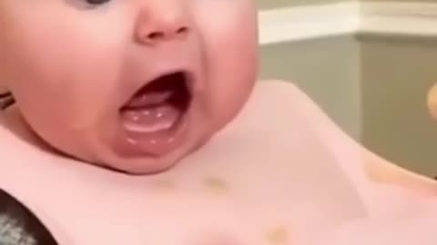 Cute baby eating food