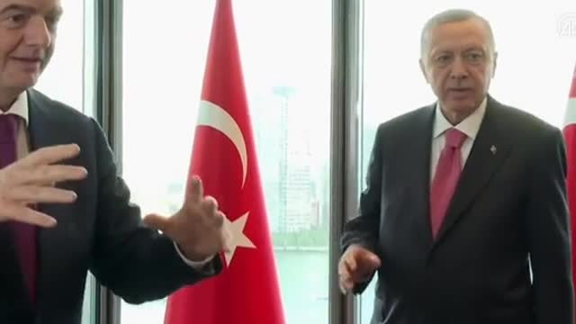 Erdogan meets FIFA president to show off football skills