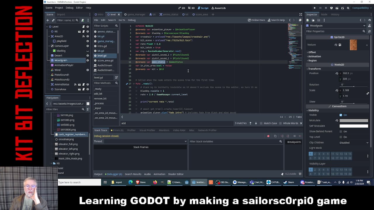 Learning GODOT by making a sailorsc0rpi0 game