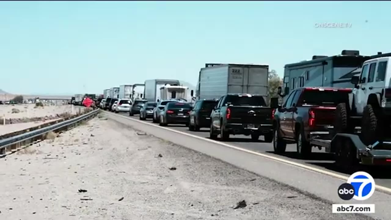 NB 15 Freeway reopens between Barstow and Baker after fiery crash involving semitruck | ABC7