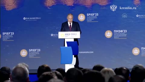 Russian President Putin speaks at the St Petersburg International Economic Forum