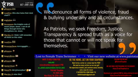 2022-01-20 07:00 EST - Patriots Soapbox AM: with LadyRWB , MykelJaye & DD