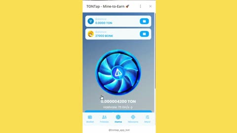 new mining mini app earn toncoin tontap