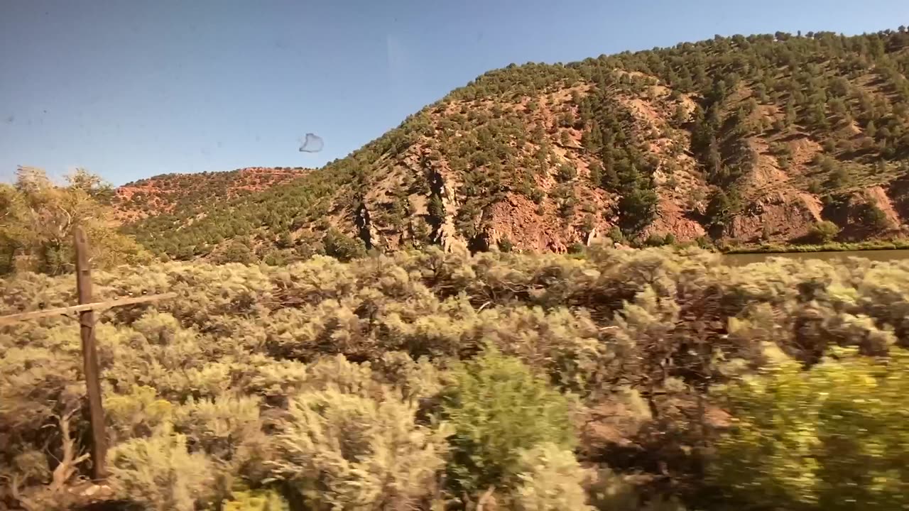 The California Zephyr chugs on next to the Colorado River