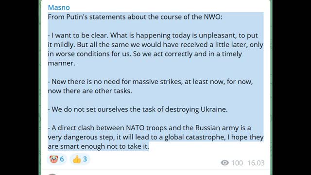 I knew this: Putin has decided he needs not win the war.