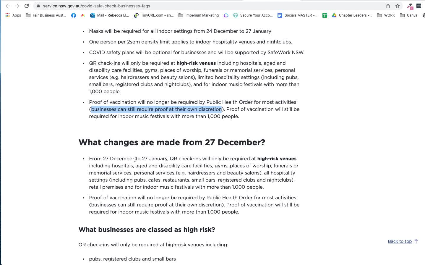 **SERVING THE UN-VAXXED IN NSW???***