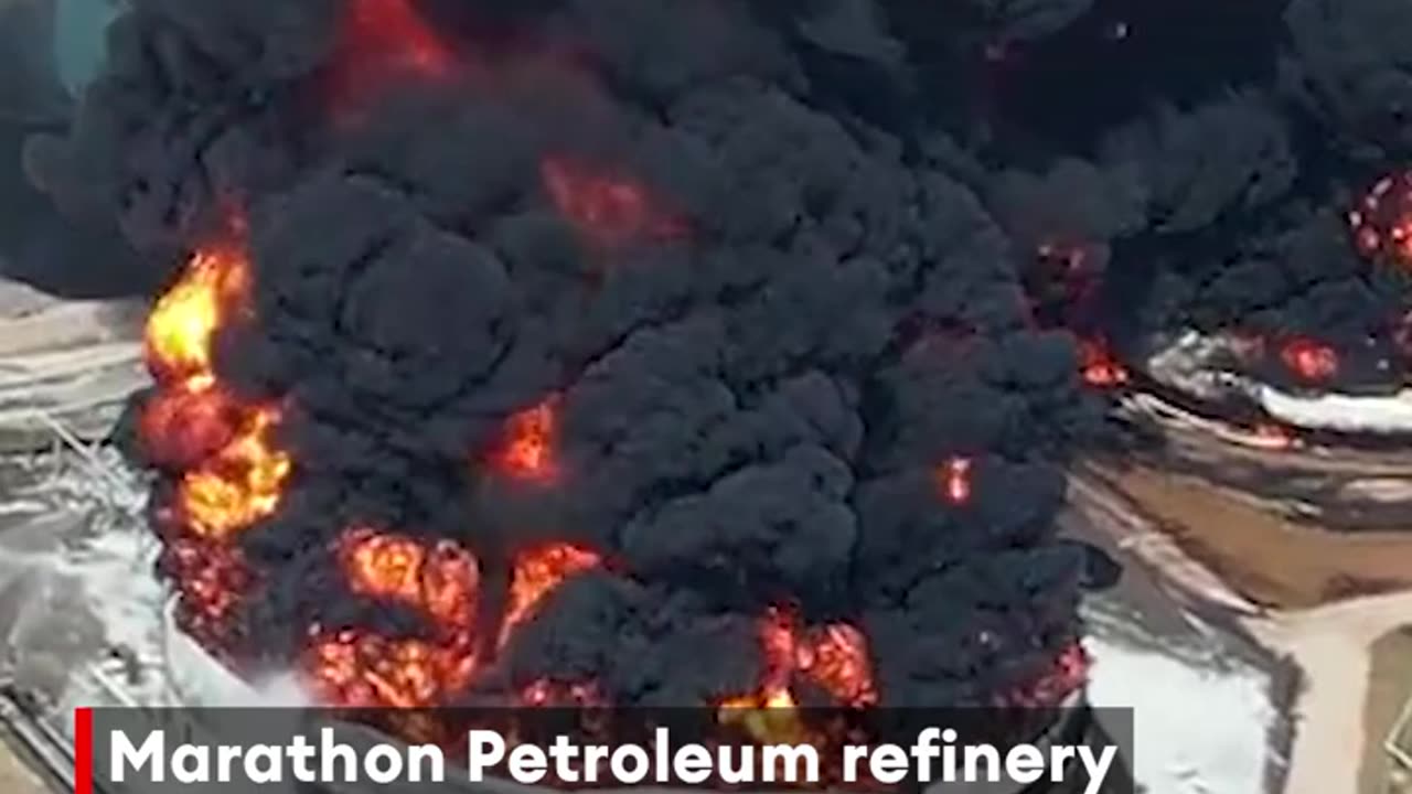 Major Fire Erupts At Marathon Petroleum Corporation Refinery In Louisiana, USA