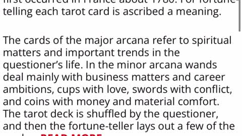 Tarot cards and magic are evil