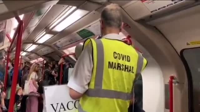 “This carriage is for vaccinated people only.”