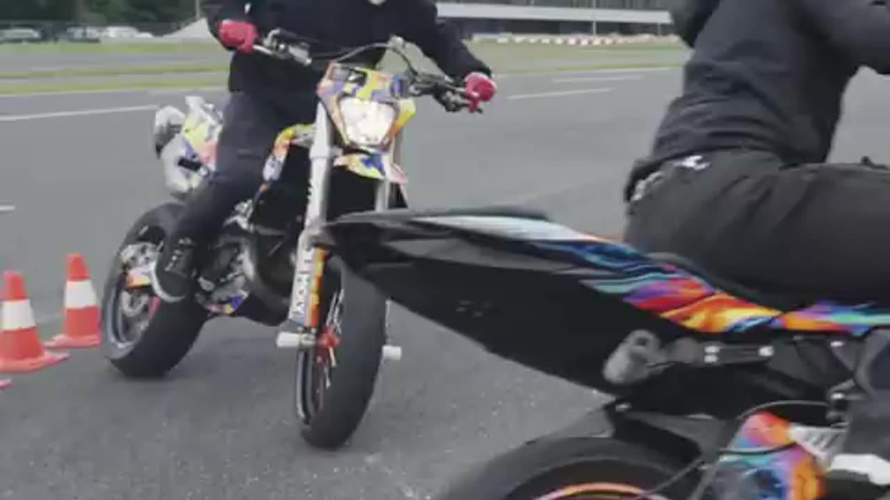 Moto GP KTM Bike Riding racing in dangerous move