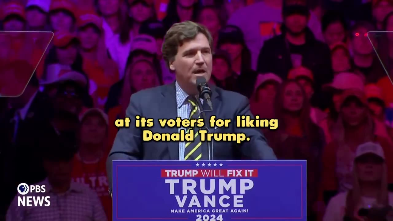 Tucker at Trump rally in New York at MSG