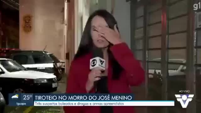 Brazilian reporter Vanessa Medeiros collapses while reporting live in TV.