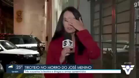 Brazilian reporter Vanessa Medeiros collapses while reporting live in TV.
