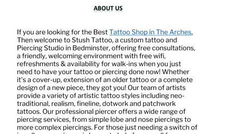 Tattoo Shop in The Arches
