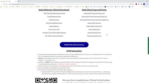 Advance EMT Field Clinical Logs and Forms