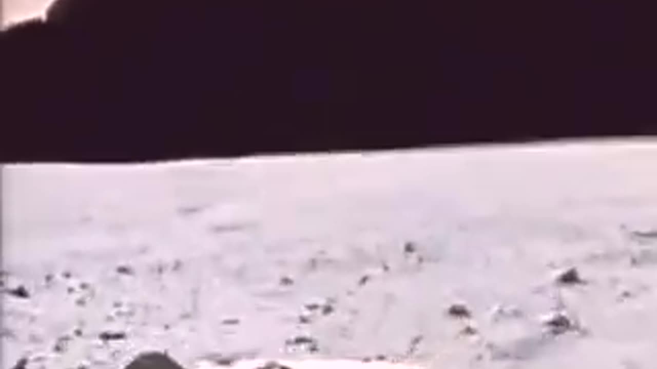 First man standing on moon