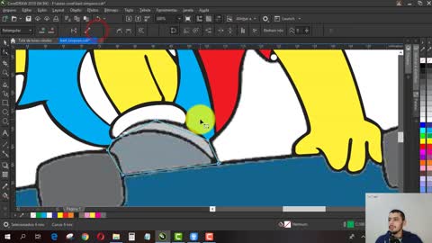 Aula 06: Continuando a vetorização do Bart Simpson no Corel Draw