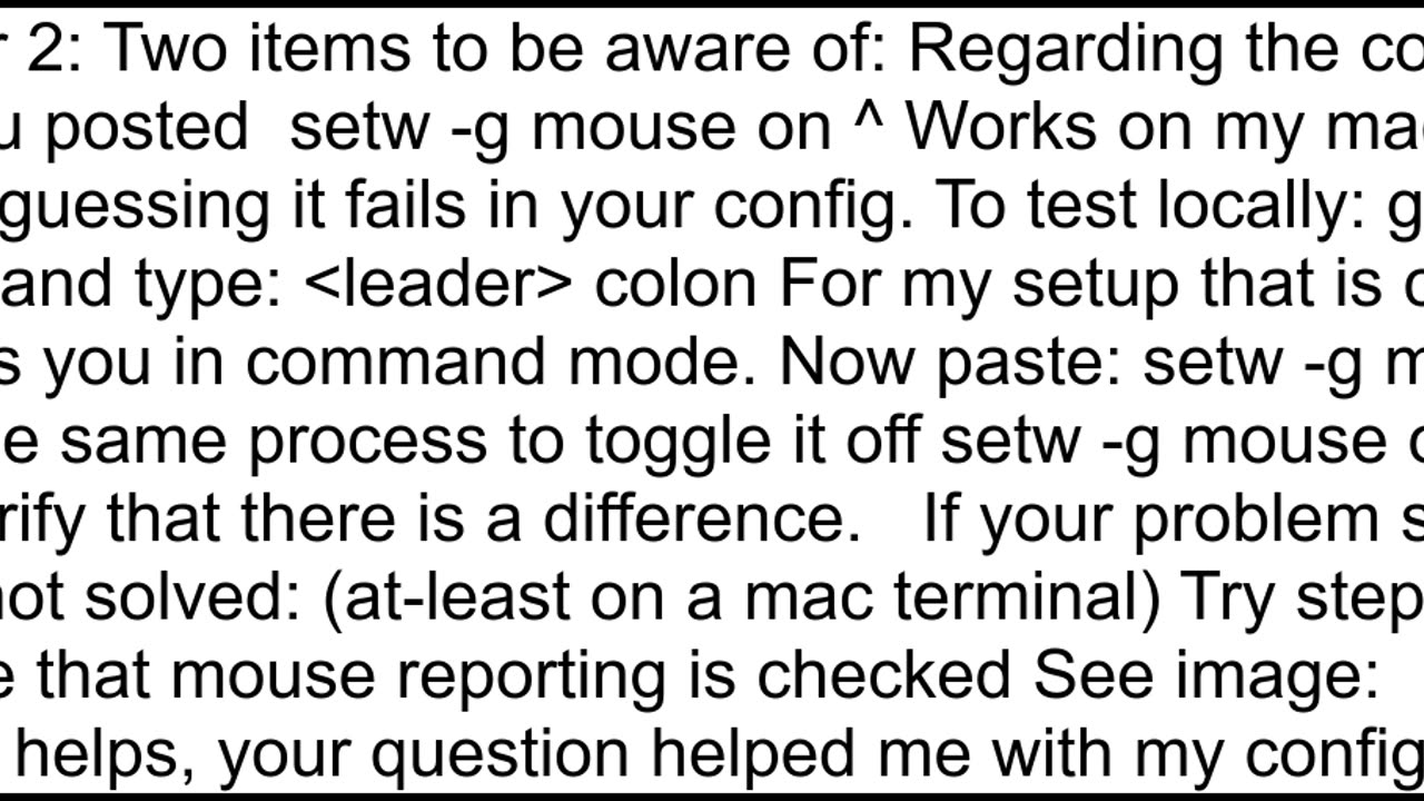 How to scroll with mouse in tmux not history but terminal output