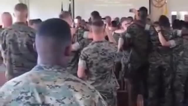 U.S Soldiers Singing in Church