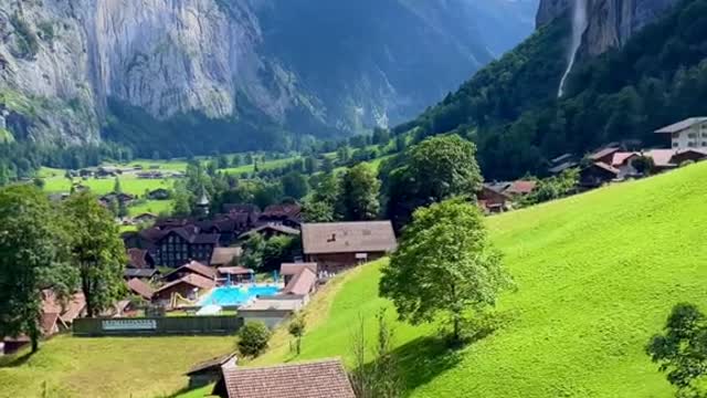 Stunning Cable Car View in Lauterbrunnen