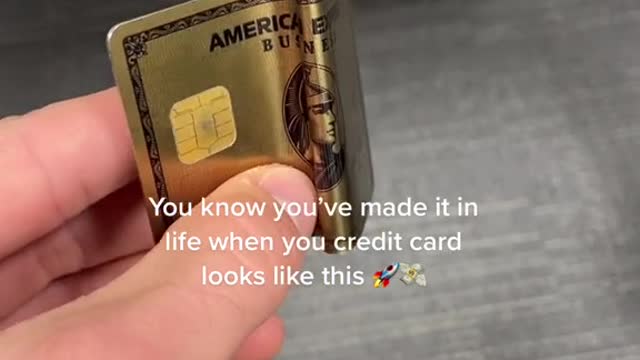 You know you've made it in life when you credit card looks like this