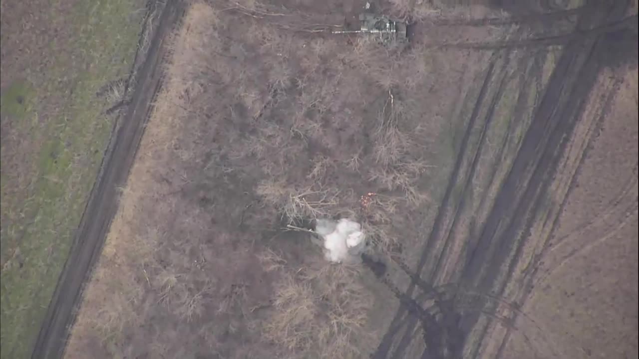 "Lancet" hits an AFU tank in the Donetsk direction. A precise hit.