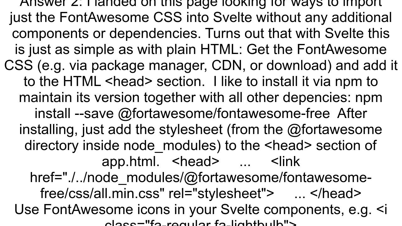 How to use Font Awesome 5 with SvelteSappe